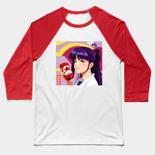 Misato Katsuragi from Evangelion in japanese beer Advertise Baseball T-Shirt